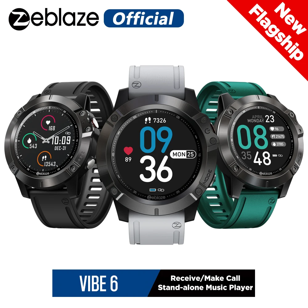 Zeblaze-reloj inteligente VIBE 6, nuevo accesorio de pulsera deportivo con control del ritmo cardíaco, llamadas y reproductor de música, batería de 25 días de duración, 2020