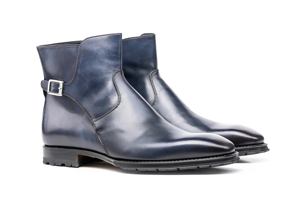 

Men Pu Leather Shoe Slip-on Buckle Monk Strap Shoes Low Heel Casual Ankle High Male Autumn Martin Boots British Style 4M004