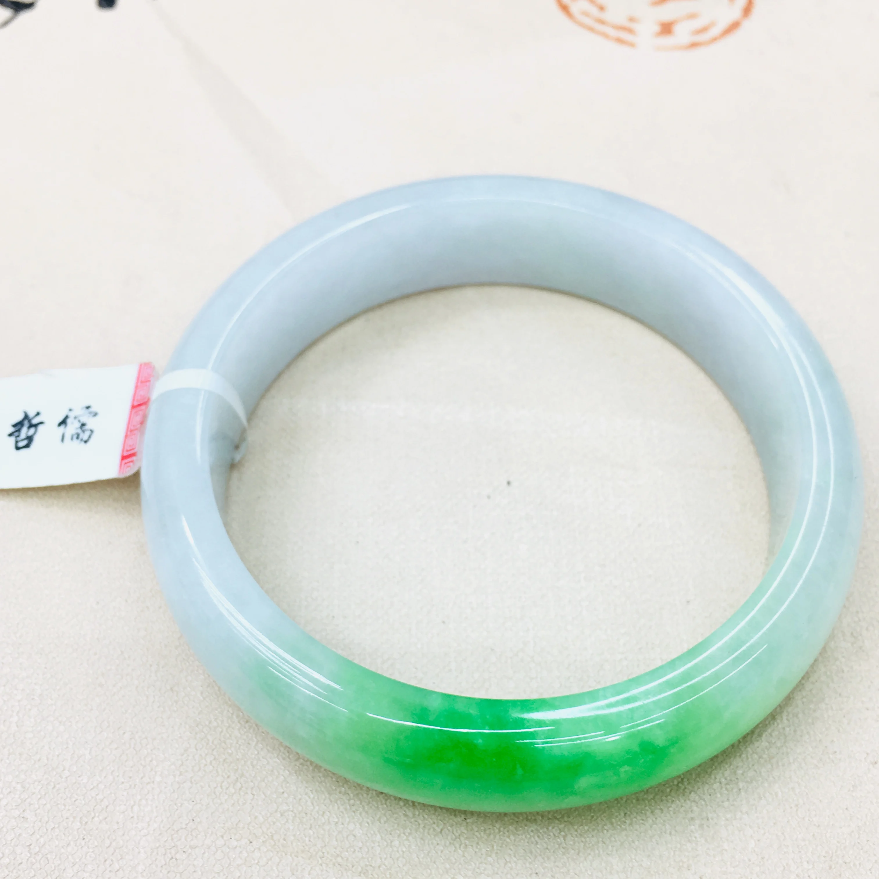 Natural Burmese Emerald noble 52-62m green double color bracelet Princess jade bracelet Send A country certificate