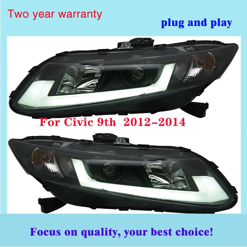 Автомобильный Стайлинг головная лампа для Honda CIVIC 9th 2012 2013 2014 СВЕТОДИОДНЫЙ Фонарь