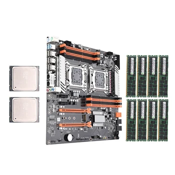 

X79 Dual CPU LGA2011 Motherboard Set with Dual Intel E5 2689 8-Ch 8x8GB 64G 1600Mhz DDR3 ECC Support M.2 NVMe SATA3 USB3.0