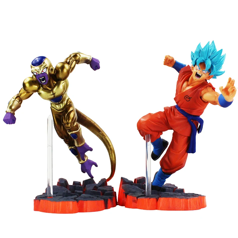 2 шт./компл. аниме Dragon Ball Z Супер Saiyan Gokou рисунок золото Фриза PVC Фигурки игрушки модель куклы 15 см приблизительно