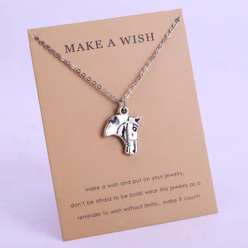 Heart Key Horse Star Jesus Balance Pendant Necklaces Best Friends Women Fashion Card Jewelry Christmas Gifts Drop Shipping