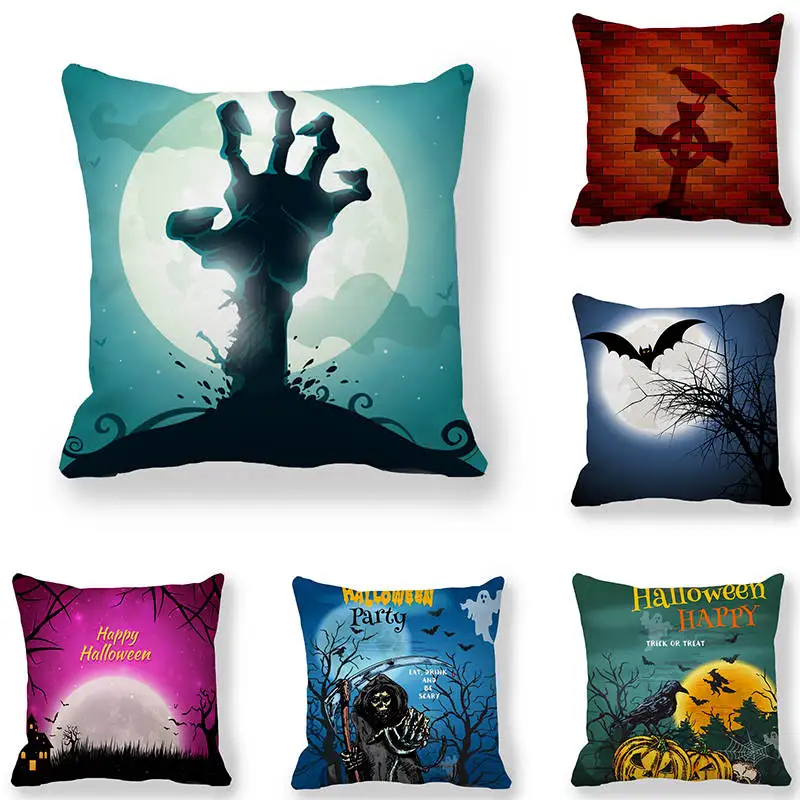 Cushion Cover Halloween moon design  throw pillow covers 