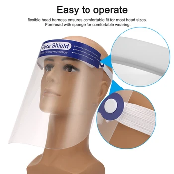 

20PCS Adjustable Transparent Face Shield Splash-proof Ultra-light Full Face Face Mask Anti-Fog Anti-Droplets Hat Face Shield