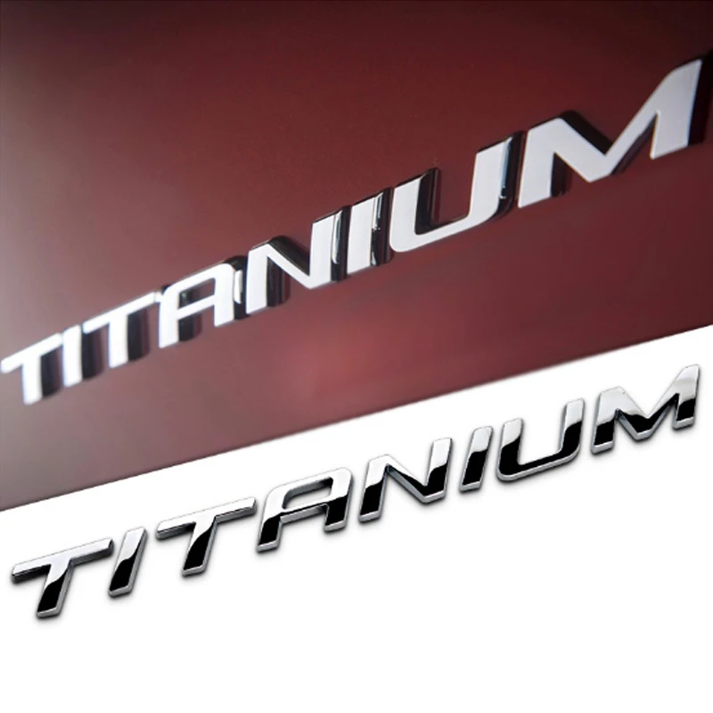  DSYCAR 1Pcs 3D Metal TITANIUM Car Side Fender Rear Trunk Emblem Badge Sticker Decals for Ford EcoBo