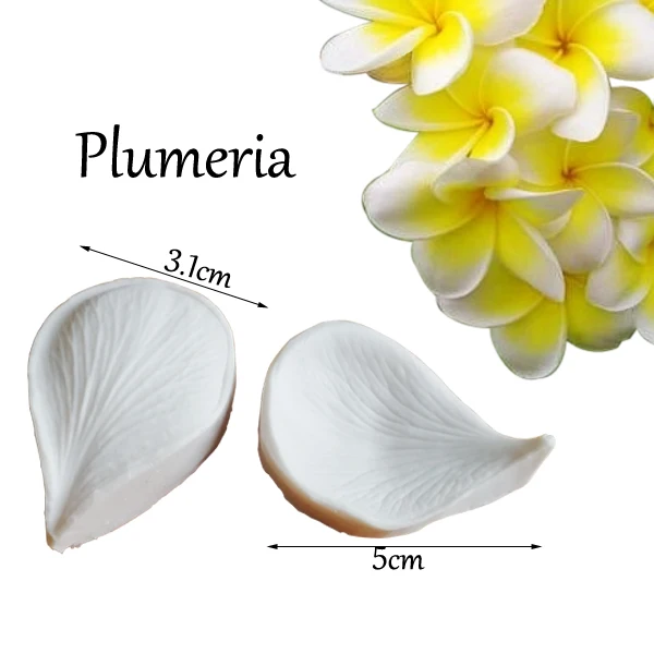 Plumeria Veiner Silicone Molds Water Paper Fondant Gumpaste Sugar Clay Flower Cake Decorating Moulds DIY M2104 silicone mold flower silicone mould