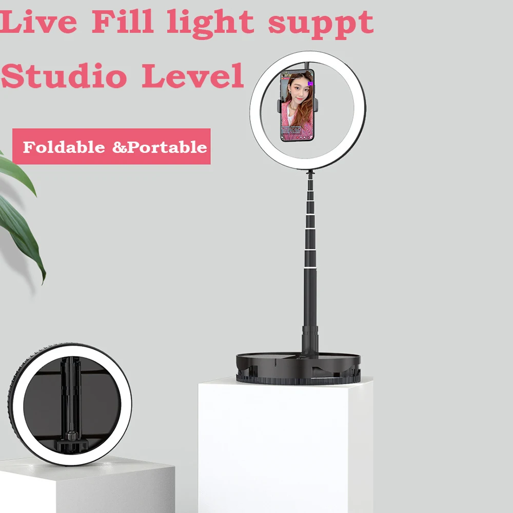 

Portable Photography Ring Light LED USB Adjustable Selfie Ring Light 168/265MM Retractable Folding 3 Options Lighting Lamp
