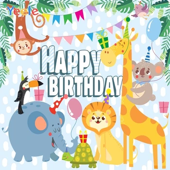 

Yeele Birthday Photocall Party Decor Clever Animals Photography Backdrops Personalized Photographic Background For Photo Studio