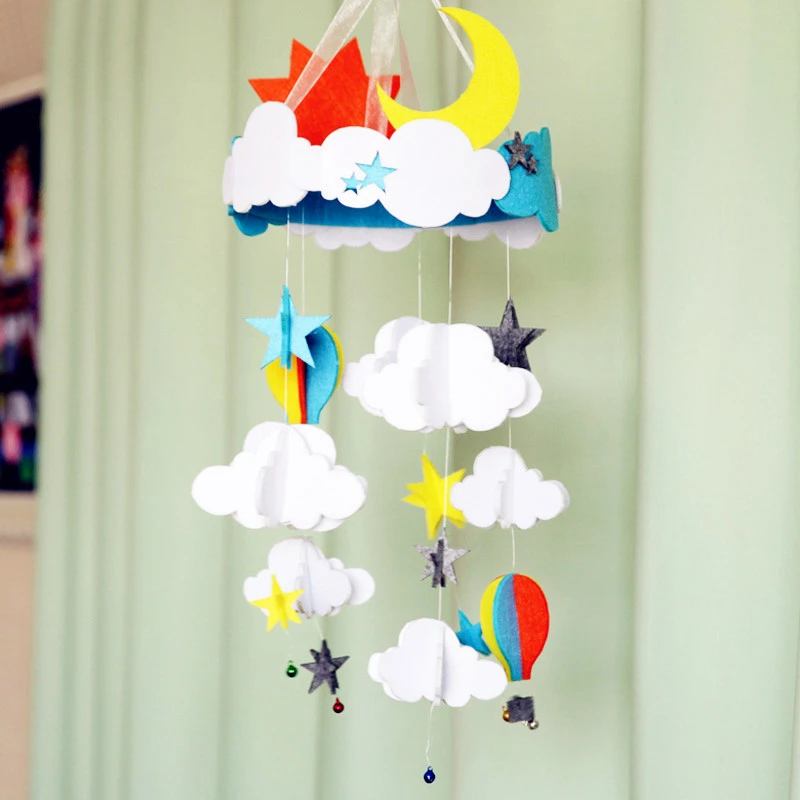 New Lovely Clothes Aeolian Bells Handmade Baby Bed Ornaments Felt Kit Wall Hanging Decor Felt Diy Material Package Decorating Style Bell Wall Hangingdecorative Decorative Aliexpress