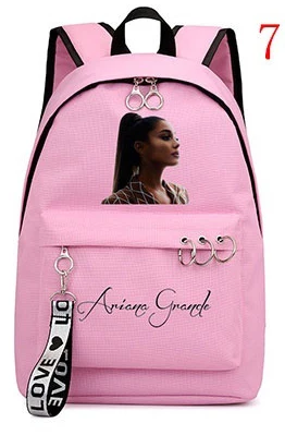 Pink backpack 7 Ariana Grande, женский рюкзак, модный, для путешествий, кемпинга, рюкзак для студентов, девочек, школьные рюкзаки, розовый, черный, рюкзак для ноутбука, сумка на каждый день - Цвет: Pink backpack 7