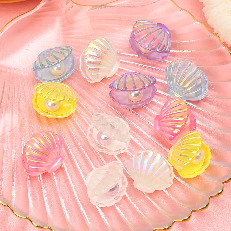 10pcs 2.2cm Simulation 3D Pearl Mermaid Shells Artificial Resin Accessories  Mermaid Party Party Kids Birthday Gifts Baby Shower - AliExpress
