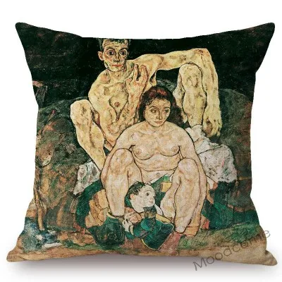 Австрия абстрактный экспрессиоизм искусство Эгон Schiele Обнаженная девушка сексуальное искусство Автопортрет картина маслом наволочки для диванной подушки наволочка
