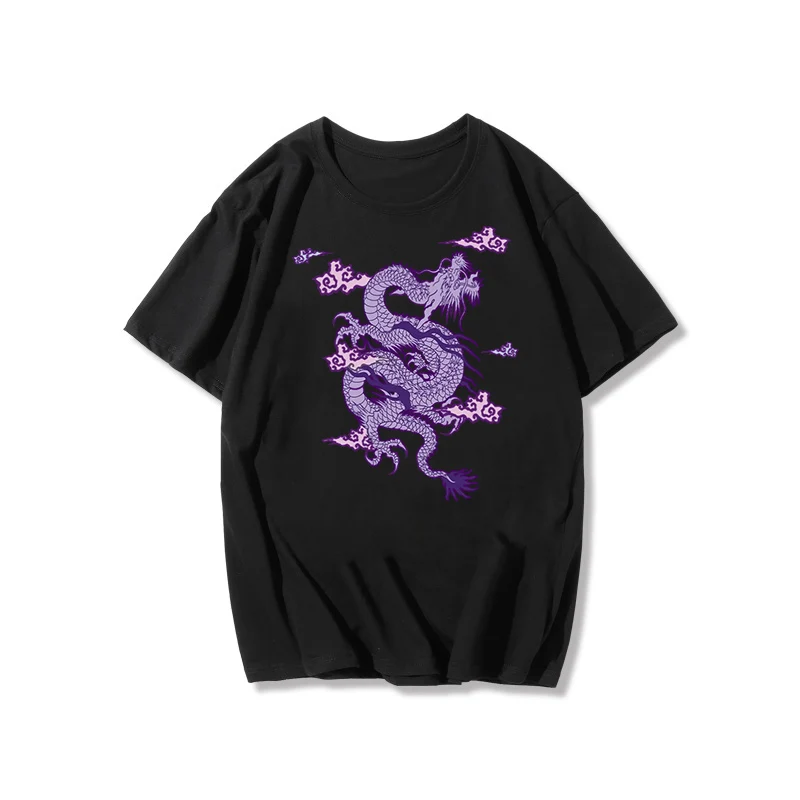 Streetwear tops women's T-shirt ulzzang Harajuku vintage Chinese dragon print T-shirt summer new Oversize loose casual women