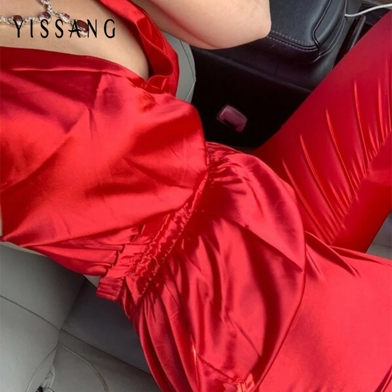 Yissang cuello profundo en V de mujer largo mono Sexy elástico cintura mono con tirantes una pieza otoño mameluco Streetwear