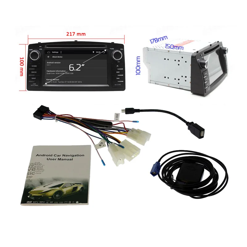 SMARTECH 2 din Corolla Altis E120 автомобильный dvd плеер на основе Android gps навигация Авторадио
