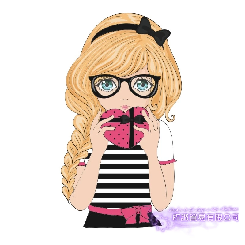 DCTAL Clothing Store Girl Decal Cute Girls Glass Colorful Wall Sticker Coffee Folwer Store Decal Cloakroom Showcase Decor