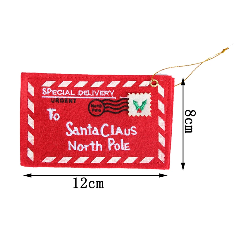 5pcs Christmas Letter Candy Bag Decoration Santa Claus Felt Envelope Embroidery for Home Tree Ornament Kids Holiday Gifts Supply