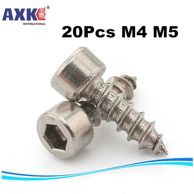 AXK 20 шт. M4 M5 шестигранные винты шурупы для дерева мебель раздвижные двери саморезы закаленная Модель Винта