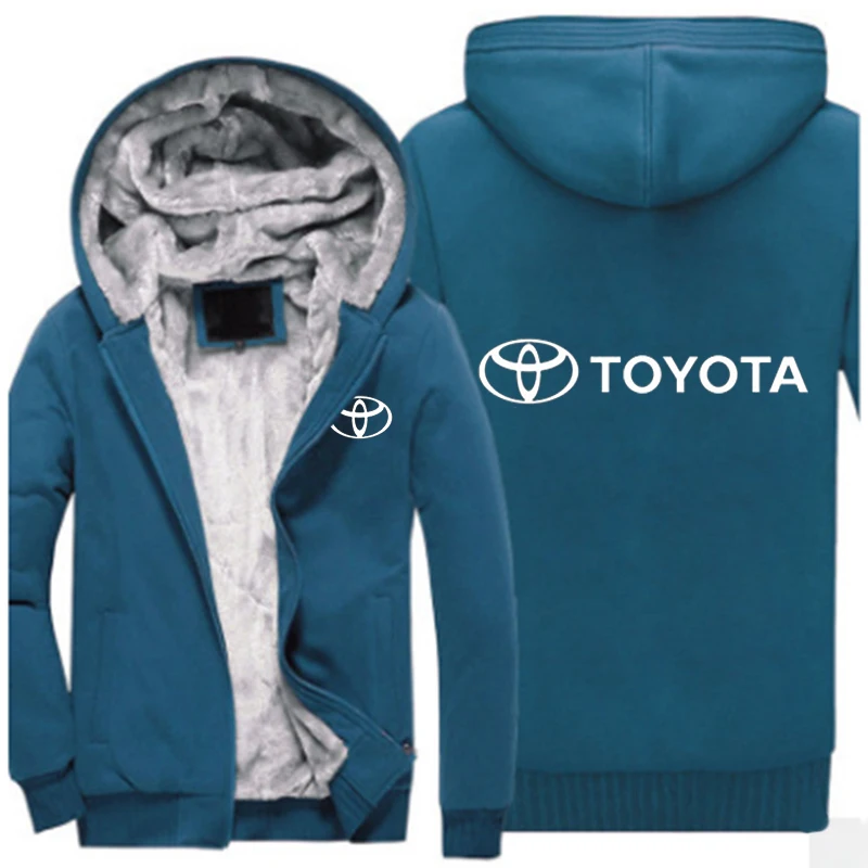 Мужской бренд Toyota, зимняя куртка с капюшоном на молнии, унисекс, утепленные удобные пальто с логотипом, модные белые толстовки с принтом - Цвет: 5
