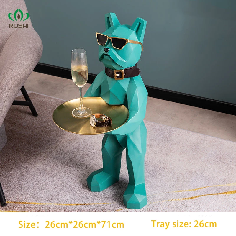 

Современный домашний декор, статуя из смолы, геометрические поддоны для собак, статуэтки животных, напольные украшения для гостиной, скульптура, Скандинавское украшение