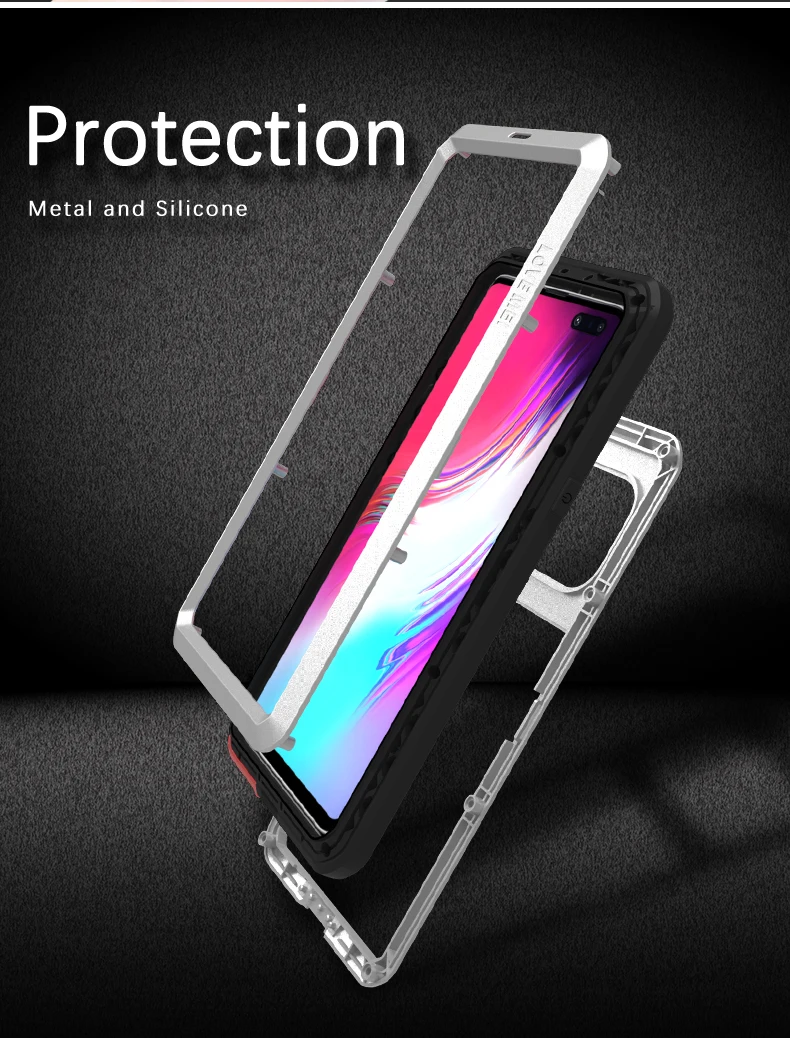 LOVE MEI для samsung Galaxy S10 5G Чехол ударопрочный грязеотталкивающий водостойкий металлический бронированный чехол для телефона для samsung Galaxy S10 5G