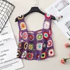 Boho Retro Handmade Crochet Tops Beach Holiday Wear Camis Mujer Summer Hollow Out Knitted Tank Top Retro Knitwear 3