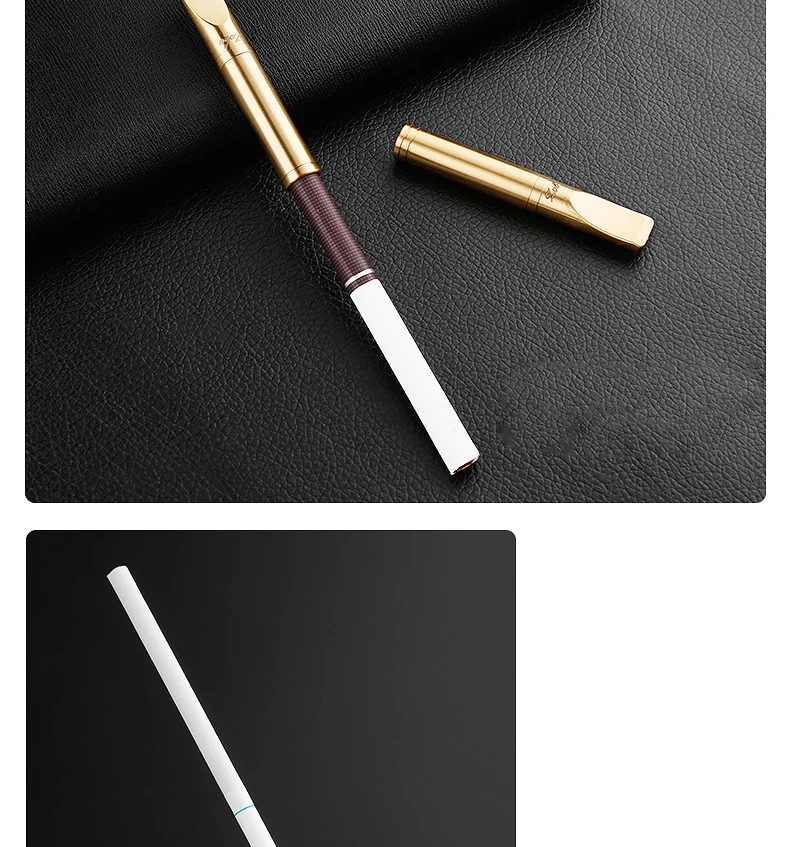 Suitable for 5/8mm cigarettes ZOBO Metal brass golden Filter cigarette holder Recycle cleaning mouthpiece 65*10mm