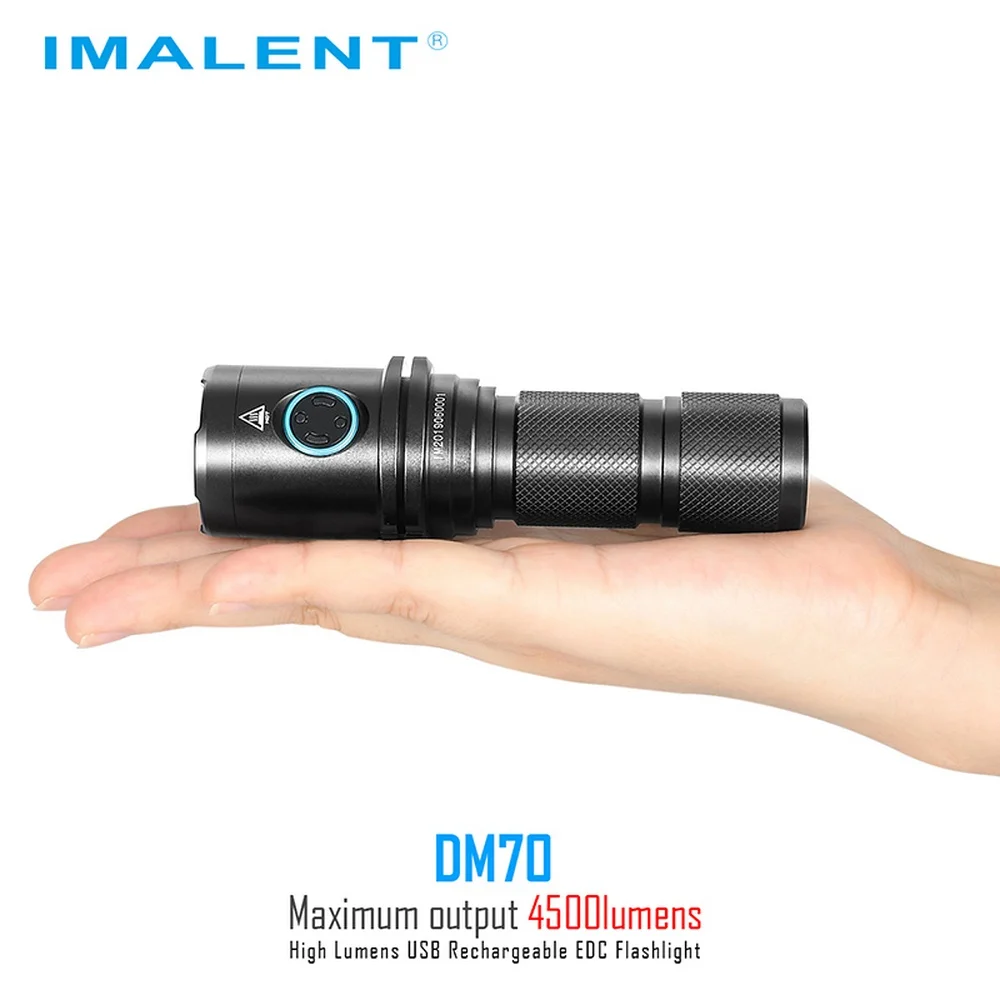 IMALENT DM70 перезаряжаемый фонарь наружный фонарь ультра яркий фонарь для кемпинга OLED экран Макс 4500LM дальность луча 306 м