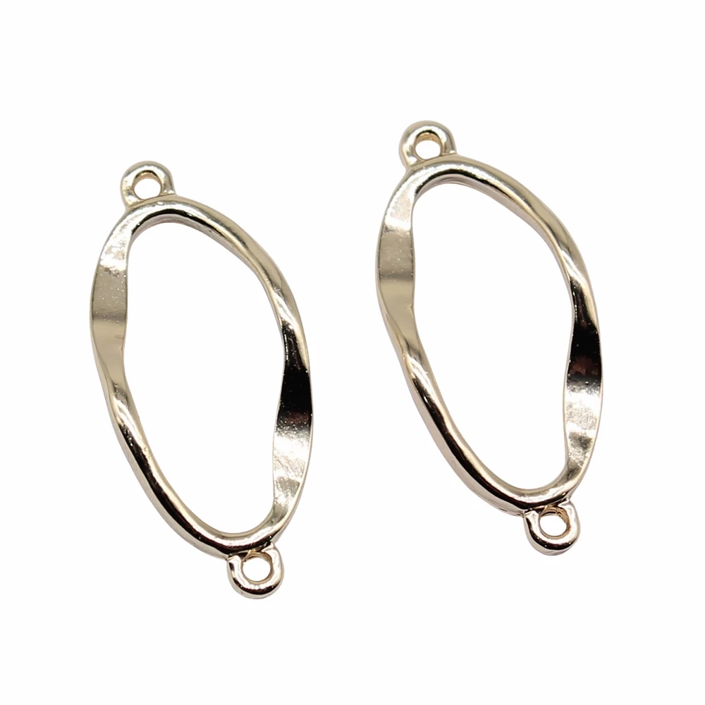 WYSIWYG Colgante para la fabricación joyas, 10 unidades, 28x12mm, KC, Conector de elipse de Color dorado, accesorios para - AliExpress