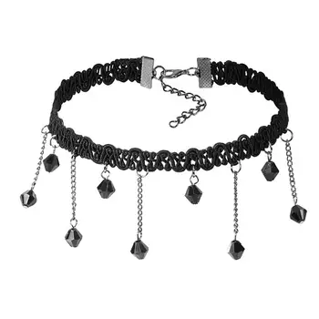 1pc Fashion Women’s Ladies Necklace Creative Beaded Chain Tassel Pendant Decor Necklace Clavicle Necklace Jewelry Accessories