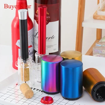 

1PC Creative Magnetic Automatic Beer Bottle Openers Stainless Steel Push Down Wine Soda Cap Drinking Opener Kitchen Bar Tools