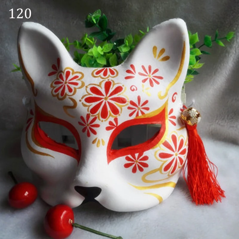 Anime Mask 120 Ручная роспись ПВХ половина лица лиса маска для косплея шоу на сцене танцы вечерние Хэллоуин прямая трансляция видео съемки реквизит - Цвет: Anime Mask 120