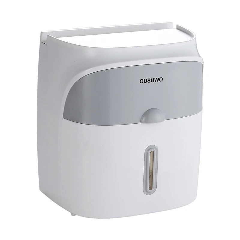 OUSUWO Waterproof Toilet Paper Holder Wall Mounted Bathroom Tissue Box Free-Punch Double-Layer Storage Rack Roll | Дом и сад