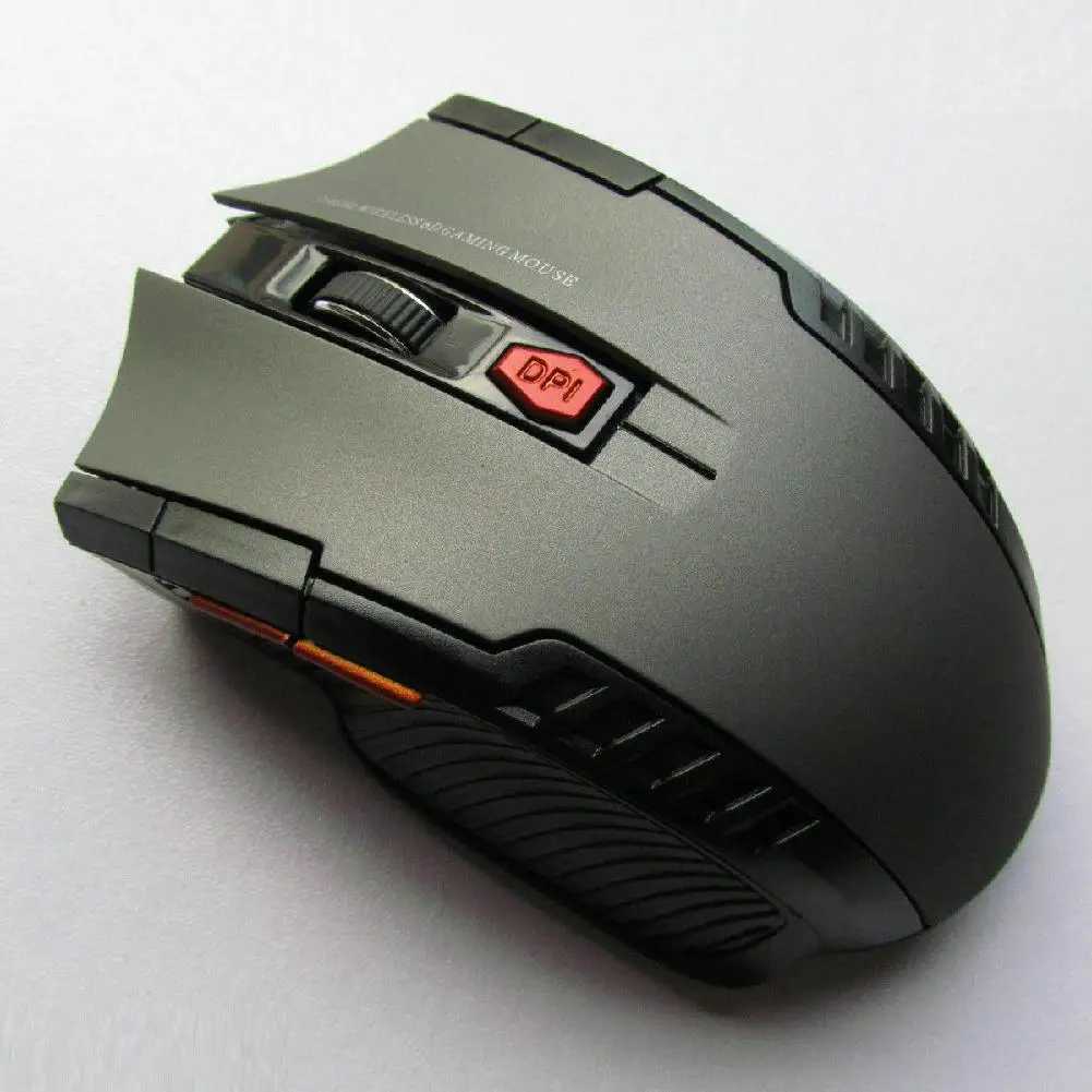 Оптическая игровая мышь и USB приемник для ПК ноутбука 2,4 ГГц мини беспроводной - Цвет: Silver grey