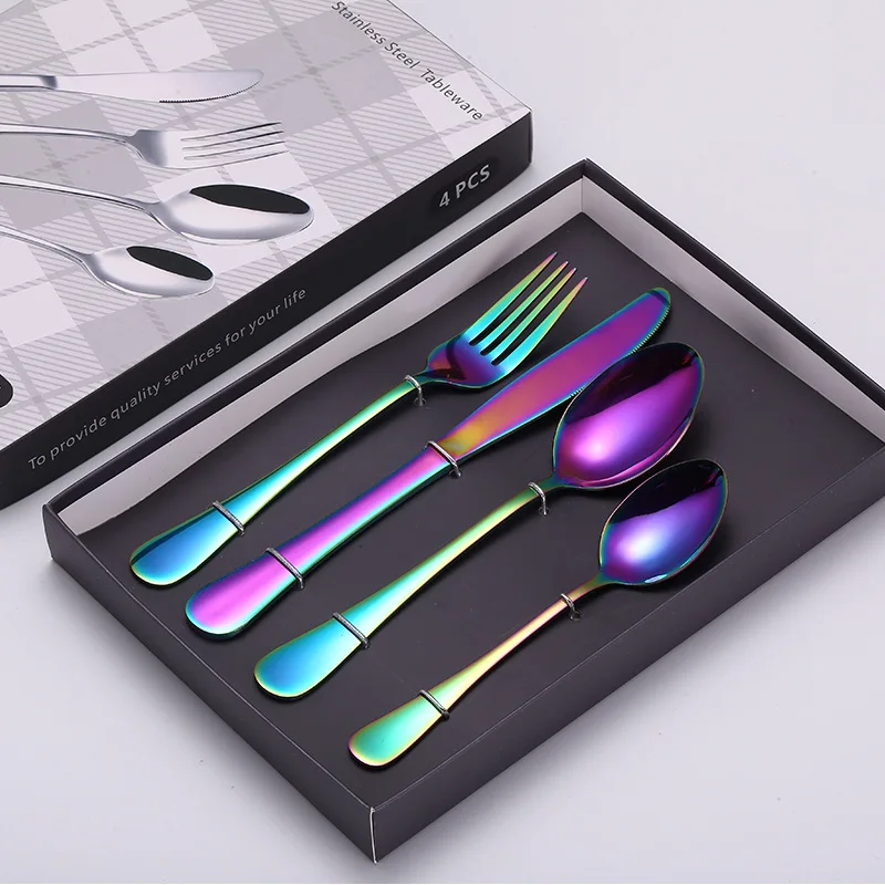 Stainless Steel Knife, Fork And Spoon Set Spoon Chopsticks Portable Tableware Set Gift Western Food Steak Knife And Fork Two-Pie