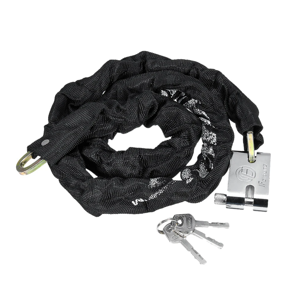 

0.65m-1.8m Motorbike Bike Scooter Lock Metal Heavy Duty Reinforced Motorcycle Chainlock Chain Padlock Anti-theft Lock