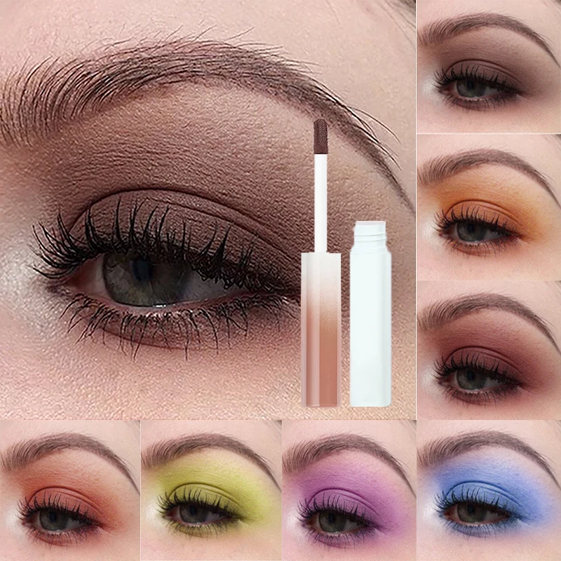 8 Colors Matte Liquid Eyeshadow Stick Waterproof Lasting Metallic Easy To Makeup Professional Eye Dark Brown |