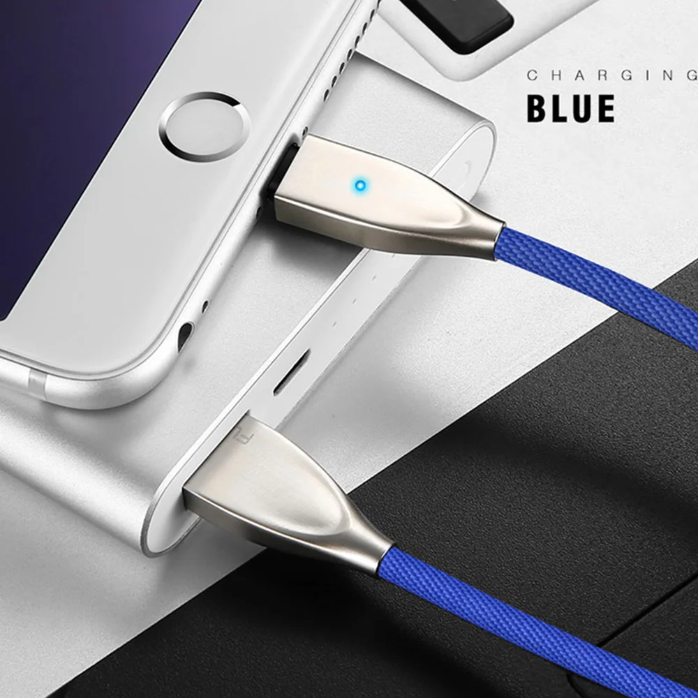 FDBRO USB кабель для iPhone 6 6s 7 8 Plus Кабель для освещения для iPhone X XR XS MAX быстрое зарядное устройство для iPad цинковый сплав нейлоновая оплетка