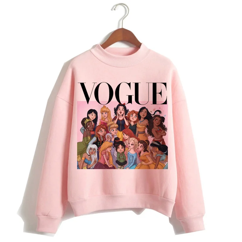 Забавная принцесса VOGUE розовая толстовка с капюшоном в стиле хип-хоп Женская одежда толстовки Пуловеры мультфильм Повседневная harajuku