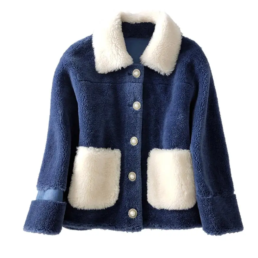 

Real 100% Wool Coat Natural Sheep Shearing Overcoat 2019 New Children jacket Genuine Fur Parka Modis Kids Clothes Outwear Y2017