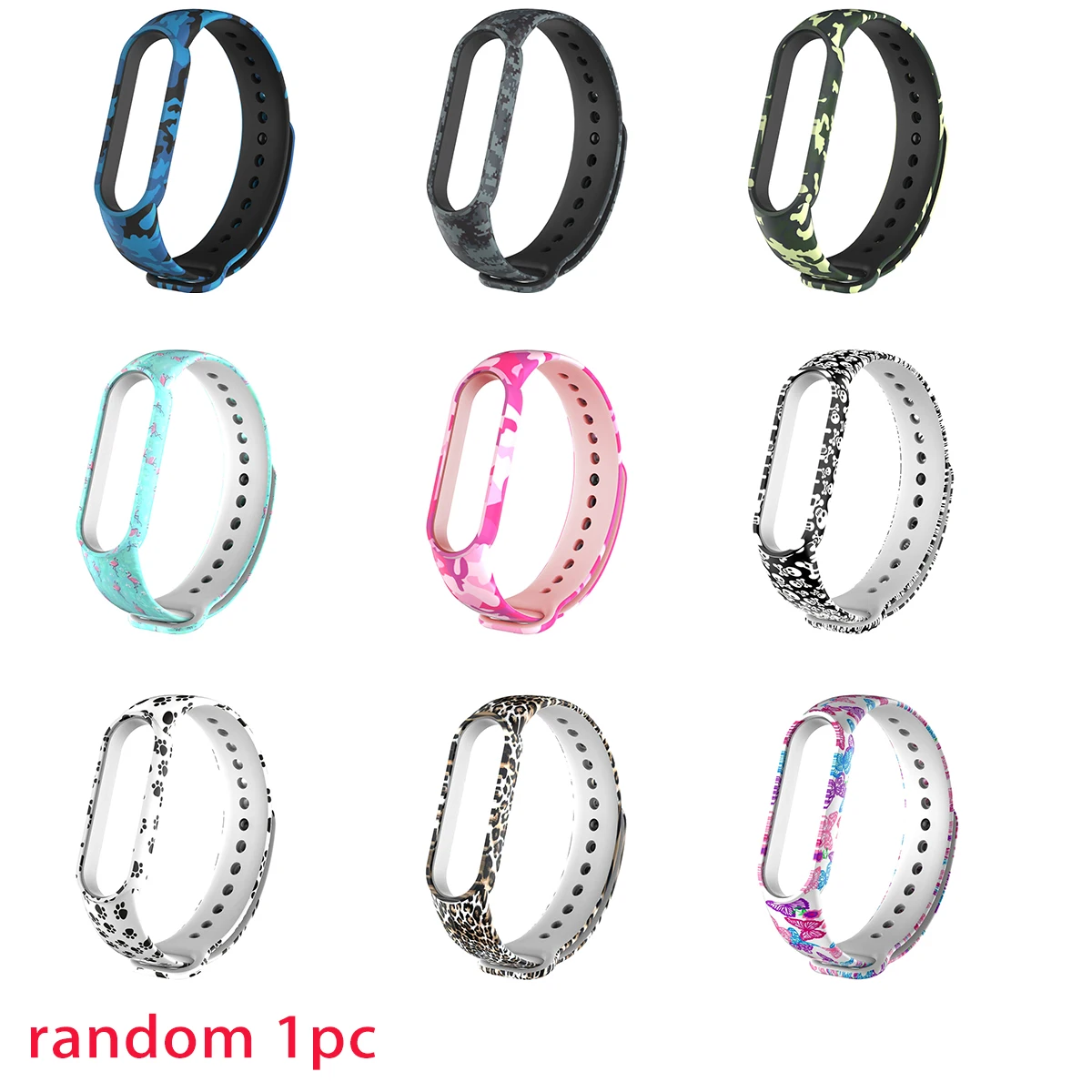Silicone Bracelet For Xiaomi Mi Band 6453 Sport Wristband Mi Band 5 6 Replacement Straps for  Waterproof Print Smart Watch Strap 