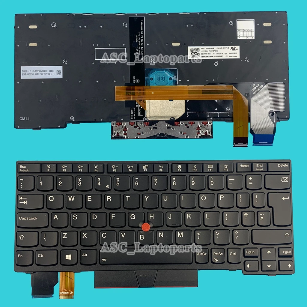 Nuova Tastiera Qwerty Del Regno Unito Per Lenovo Thinkpad X280 A285 X395 X390 , L13 Gen 1 L13 Yoga Gen 1 , X13 Gen 1 , L13 Gen 2 Retroilluminato, Corn