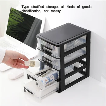 

Storage Box Plastic Makeup Organizer Storage Box Drawer Jewelry Box Office Desktop Sundries Multi-Layer Storage cosmetic Contain