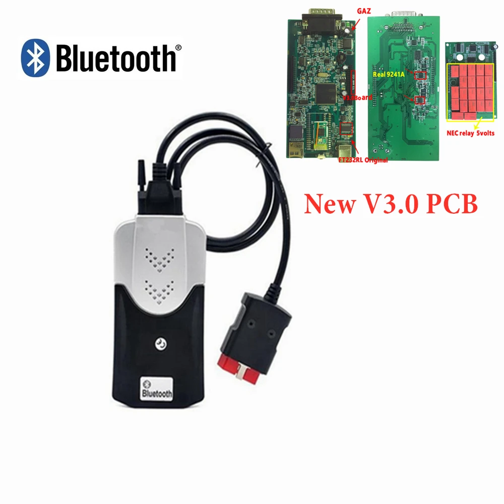Дизайн 2016R0/,3 keygen vci для delphis VD DS150E C-D-P с Bluetooth лучший 3,0 PCB obd2 автомобильный сканер+ 8 автомобильных кабелей
