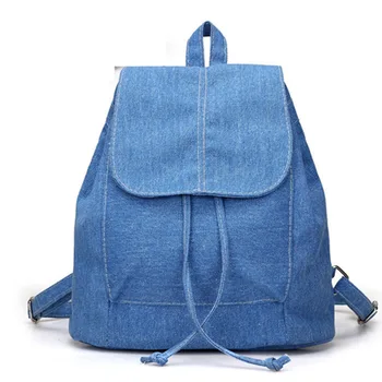 

Denim Women Backpack Drawstring School Bags Travel Bag Canvas Backpack Rucksack Bolsas Mochilas Feminina Capacity Women Backpack