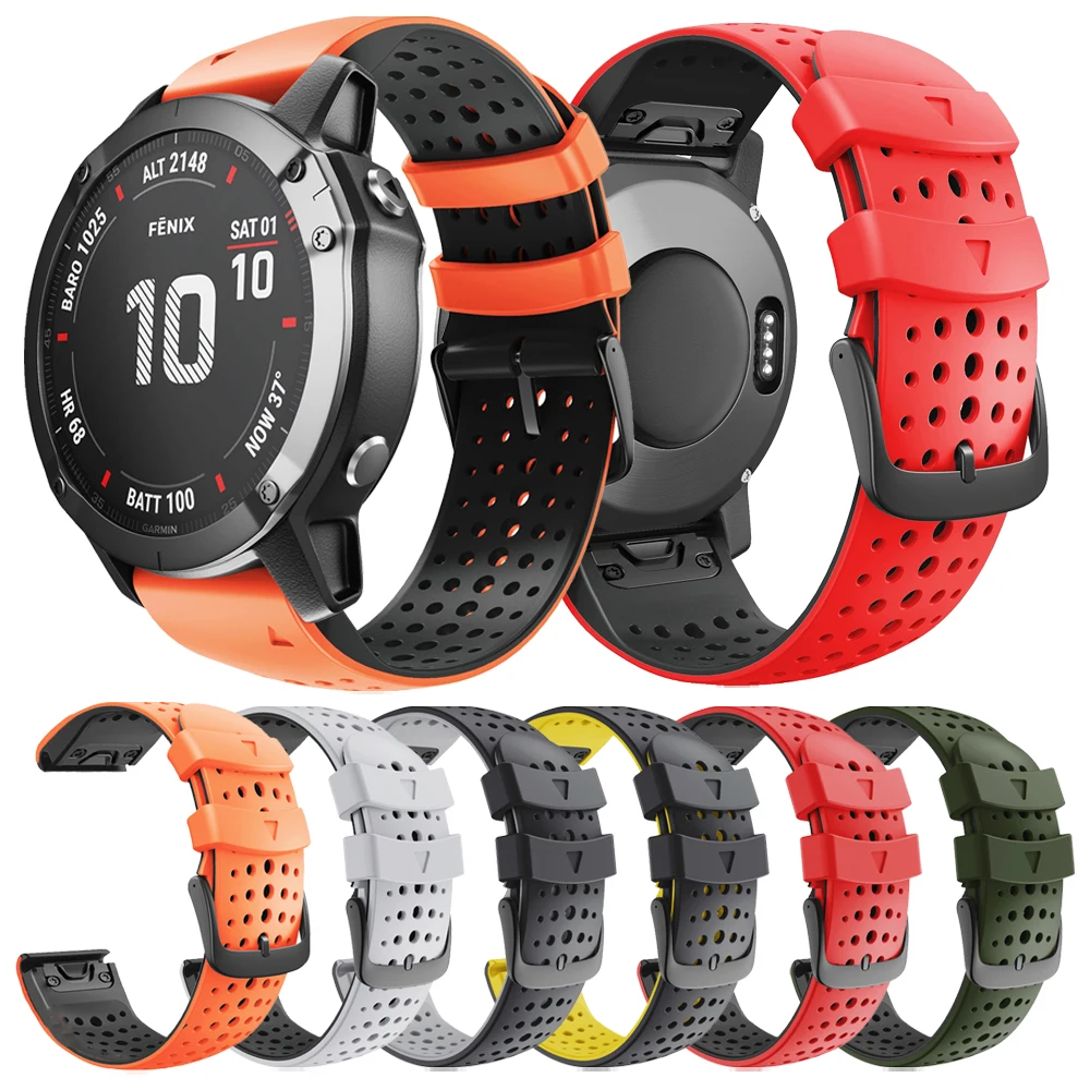 QuickFit Watch Band 22mm 26mm For Garmin Descent Mk2i Mk2/Fenix 6X 6 Pro 5X Plus/TACTIX DELTA/quatix 5 Strap Silicone Wristband