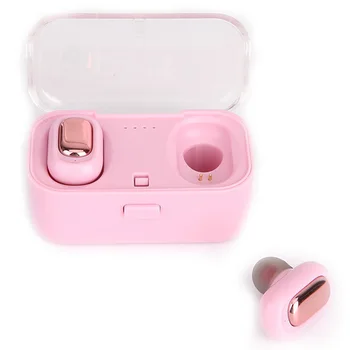 

L1 Bluetooth Headset Tws Wireless Earphones 3D Stereo Sound Waterproof Earbuds Built-In Mic with Charging Box,Pink