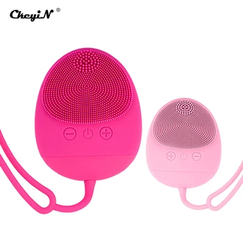 

Electric Facial Cleansing Brush Rechargeable Ultrasonic Vibration Silicone Sonic Face Deep Clean Blackhead Remover Skin Care