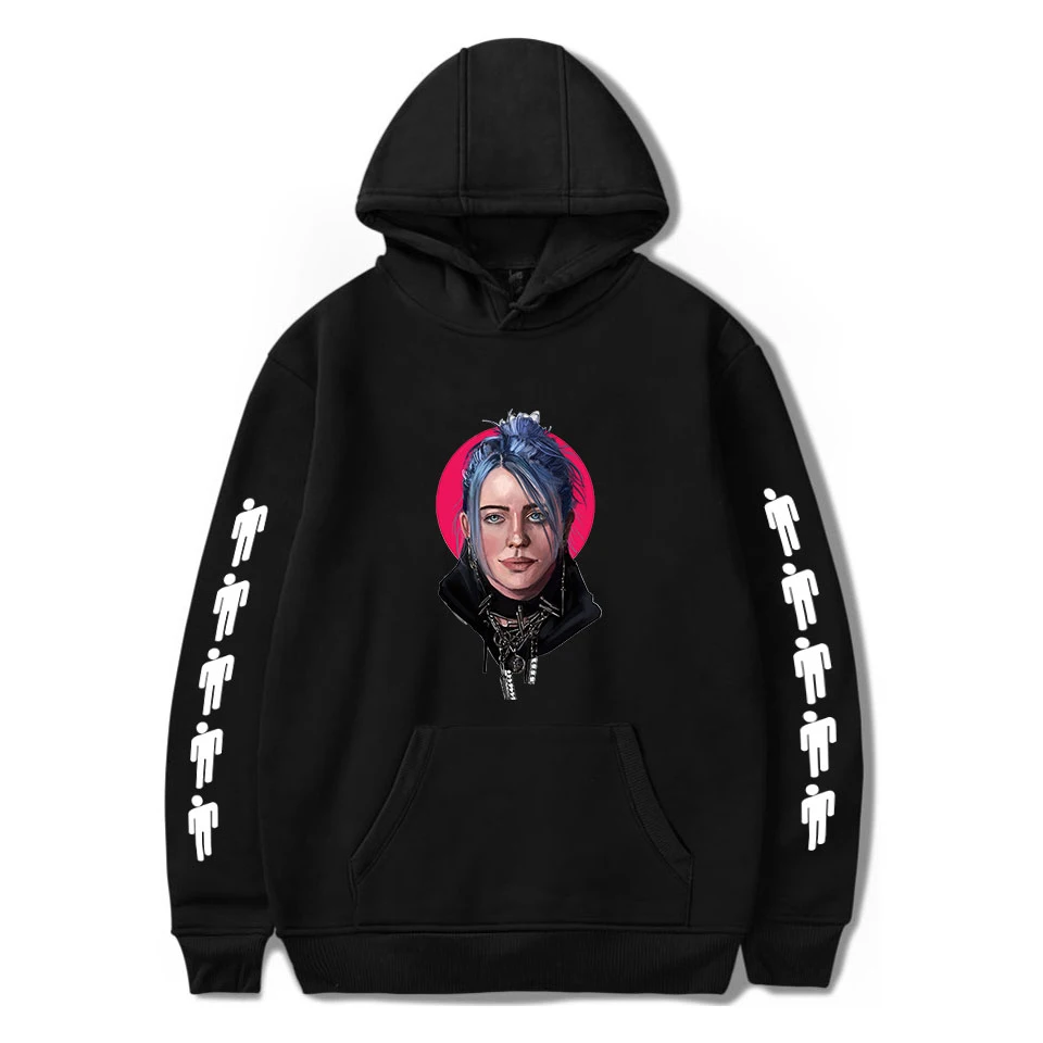 Новая модная Толстовка Billie Eilish, популярная Толстовка для мужчин и женщин, удобная куртка на осень и зиму, Модный черный пуловер для мальчиков и девочек